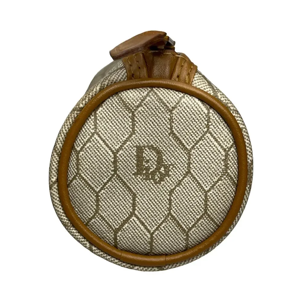 Christian Dior Honeycomb Monogram Canvas Pouch Made in France